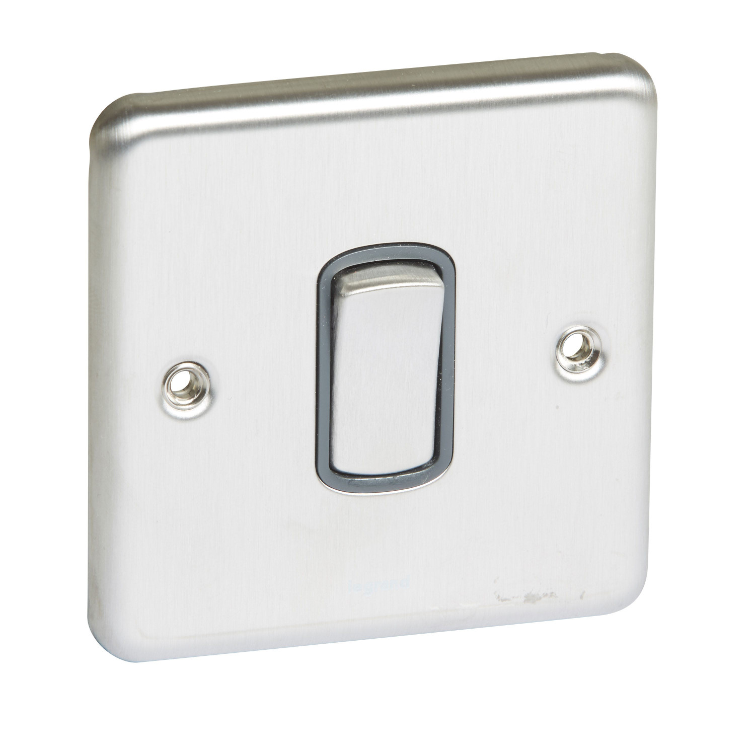 LEGRAND - Plate Switch Synergy -1 Gang -2 Way -10 AX -250 V~, Authentic Brushed Stainless Steel