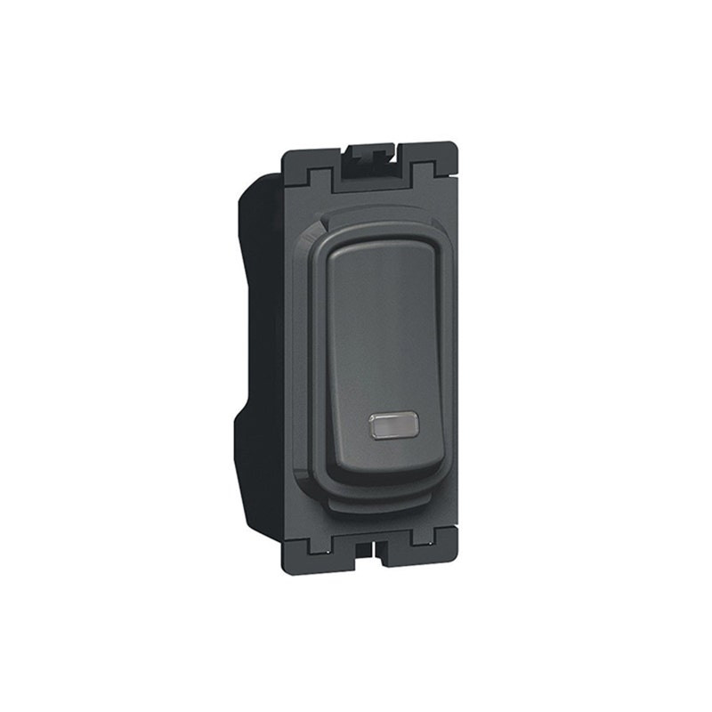LEGRAND - Single Pole Switch Synergy, Grid Module, 1 Way, 10AX, 250V~, + Neon, Anthracite