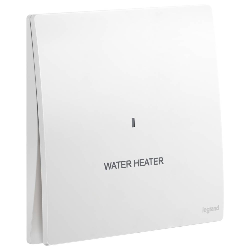 Legrand - Malia Heater Switch - 20 A - 250 V - With Water Heater Label - White