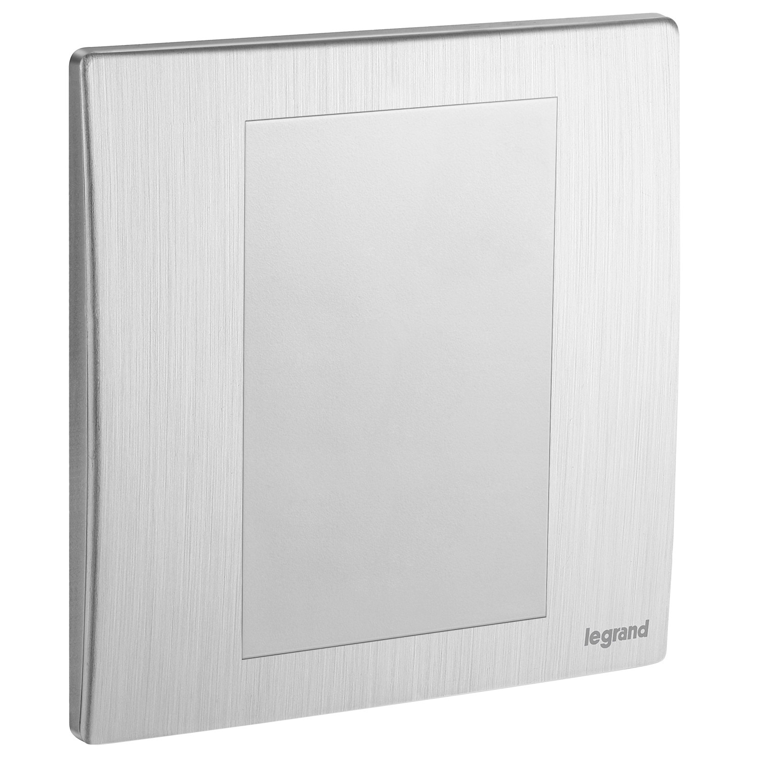 LEGRAND - Blanking Plate Mallia, 1 Gang, Brushed Aluminium