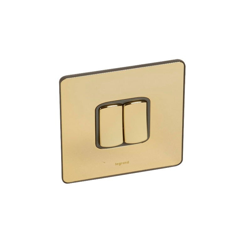 LEGRAND - Single Pole Plate Switch Synergy -2 Gang -2-Way -10 AX -250 V~ 