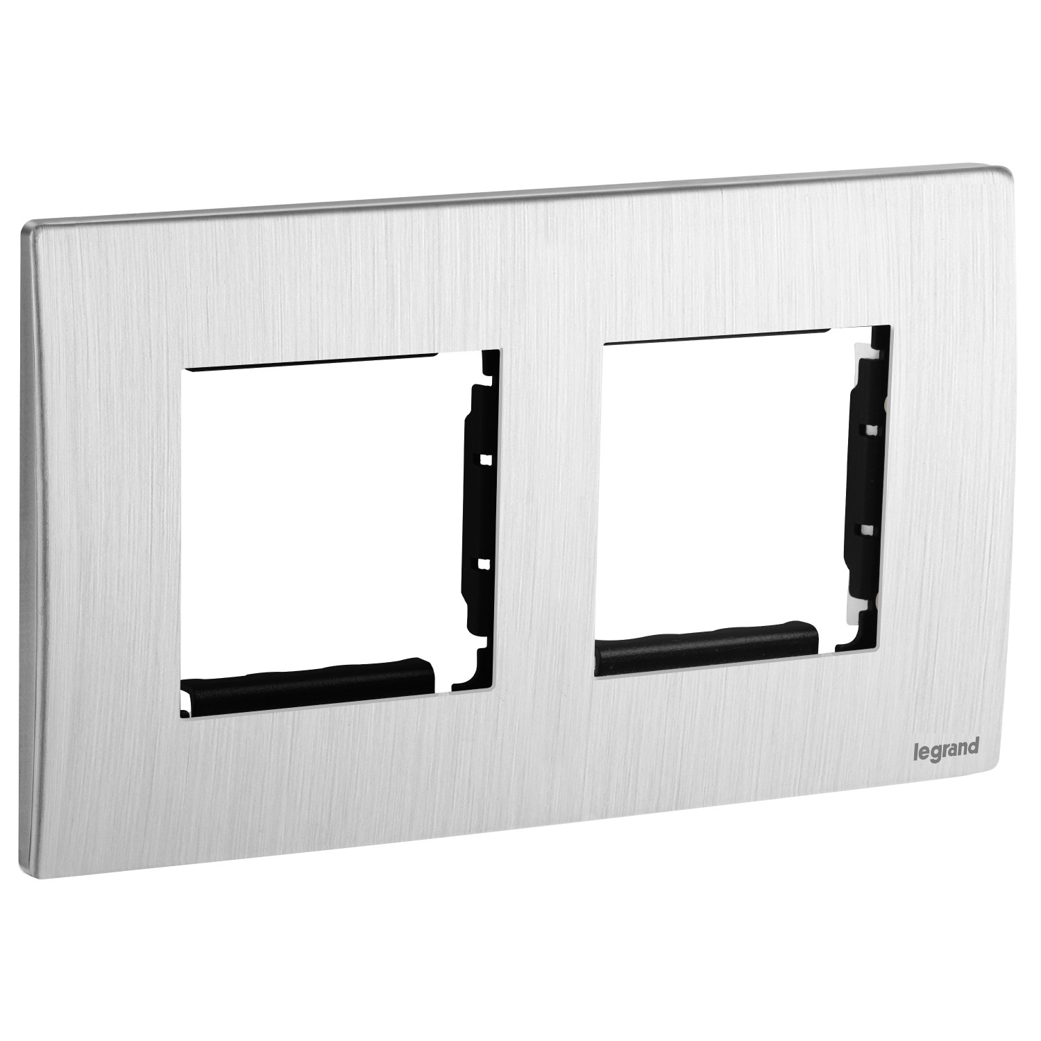 LEGRAND - Arteor Adaptor Mallia, 2 Gang, 2 Modules, Brushed Aluminium