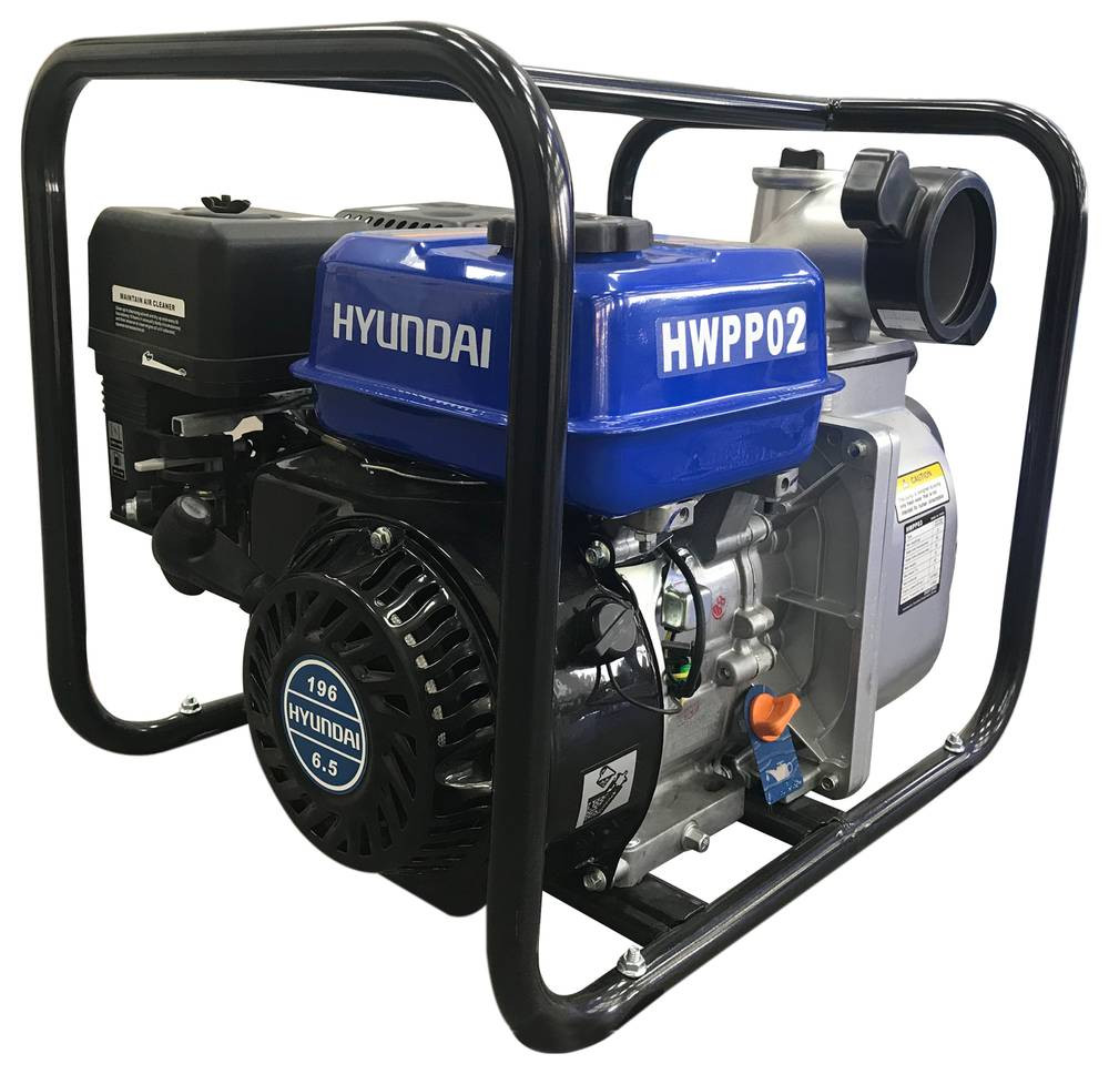 Water Pump | Hyundai - 2" with 5.5 HP gasoline engine. Maximum discharge: 600 L/min. Pump weight: 26.50 kg. HWPP002