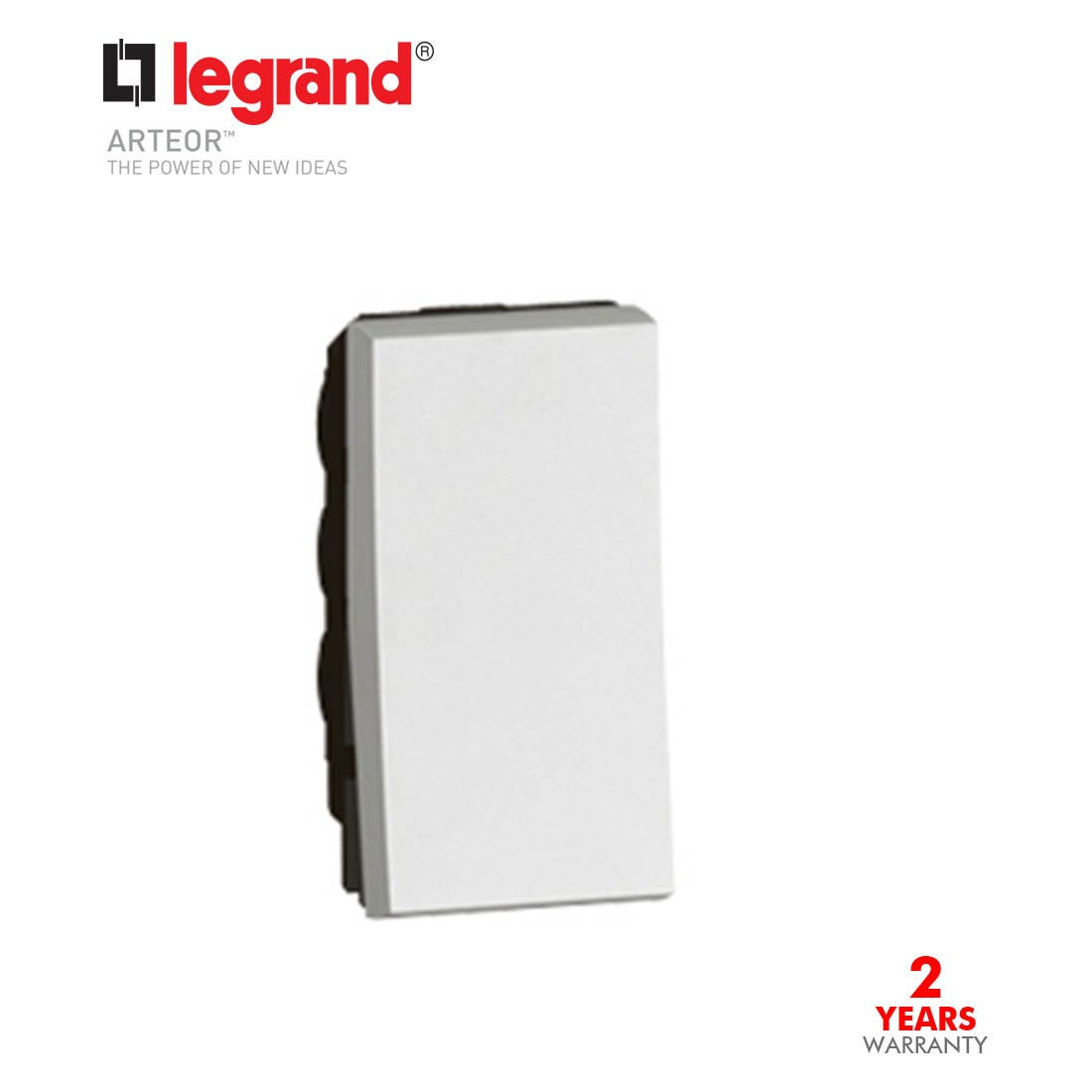 LEGRAND - 2-Way Switch Arteor, 10 AX 250 V~, Round, 1 Middle Modules, White