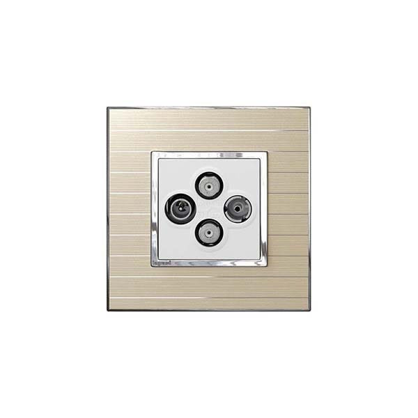 LEGRAND - TV Socket Arteor, TV-R-SAT-SAT Shielded, 0-2400Hz, 2 Modules, White