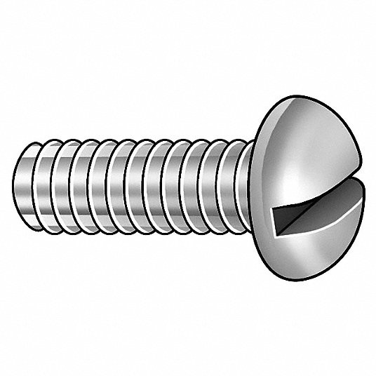 Machine Screw, Size 10-32, Round, Slotted, Brass, Plain, 2 in Length, PK 100
