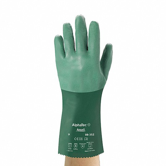Chemical Resistant Gloves, 10, Glove Materials Neoprene, 1 PR