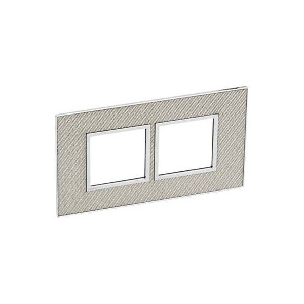 LEGRAND - Plate Arteor, BS, 2 Gang, Square, 4 Modules, Woven Metal