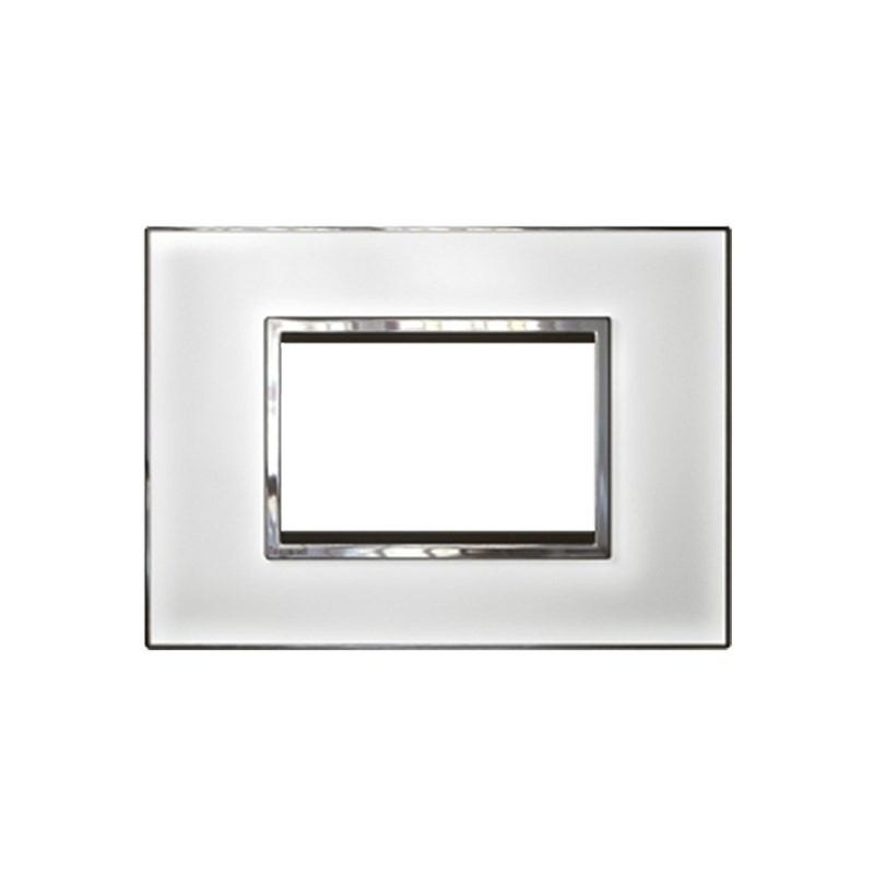 LEGRAND - Cover Plate with Frame Arteor, Indian , 3 Modules, Square, Mirror White