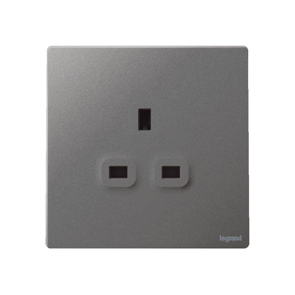 Legrand - Fish Mallia - 13 Amp - 250 Volt - British Specifications - Dark Silver