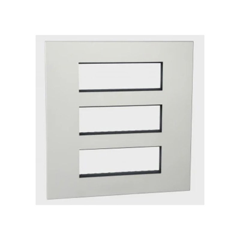 LEGRAND - Cover Plate with Frame Arteor, Indian , 3x6 Modules, Square, Pearl Aluminium