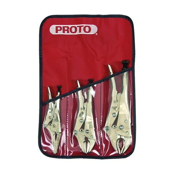 PROTO - Locking Pliers Set, Nickel Chrome, 3 Pieces