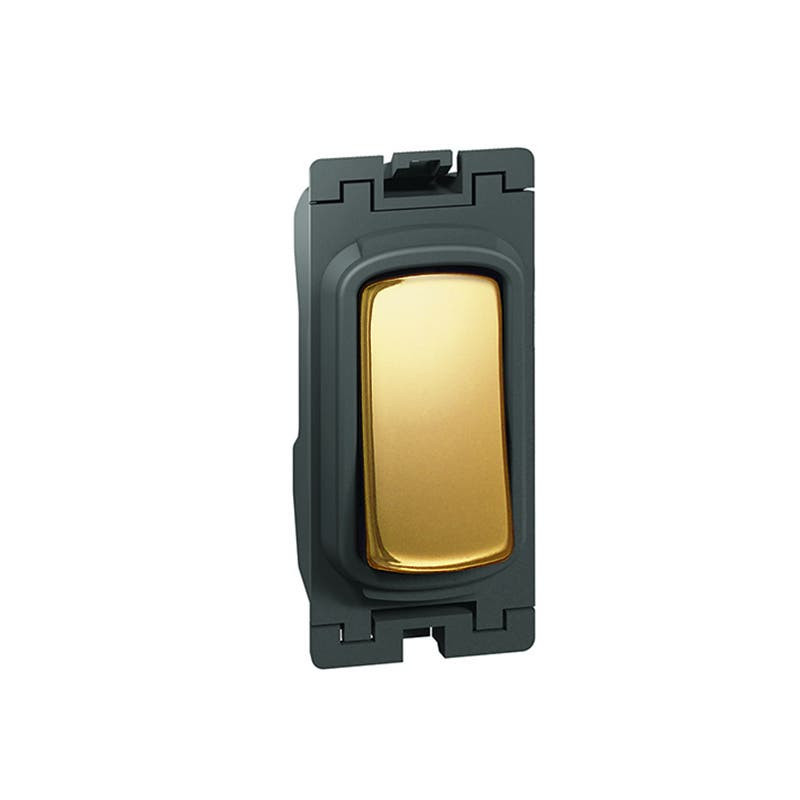 LEGRAND - Switch Grid Module Synergy, 2 Way, Retract Centre Off, 20AX, 250V~, SD Glossy Gold