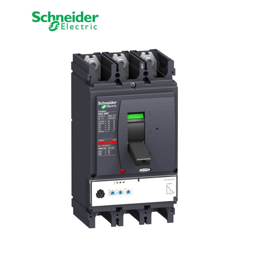SCHNEIDER - MCCB Breaker, ComPact NSX400F, 3P 3d, 36kA at 415 VAC, MicroLogic 2.3 Trip Unit 250A