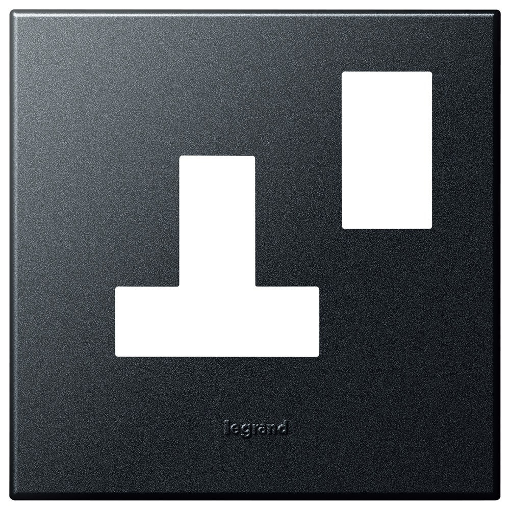 LEGRAND - Plate Arteor, BS, Square, for switched Sockets 1-Gang, Graphite