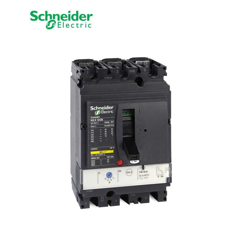 SCHNEIDER - MCCB Breaker, ComPact NSX100B, 3P 3d, TMD Trip Unit 80A, 25kA at 415 VAC