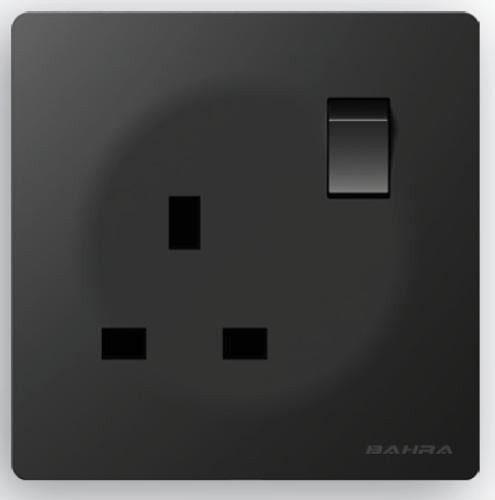 Single plug with switch Yana - Bahra - Black G1-13A - SOCT+SW - YK131SS