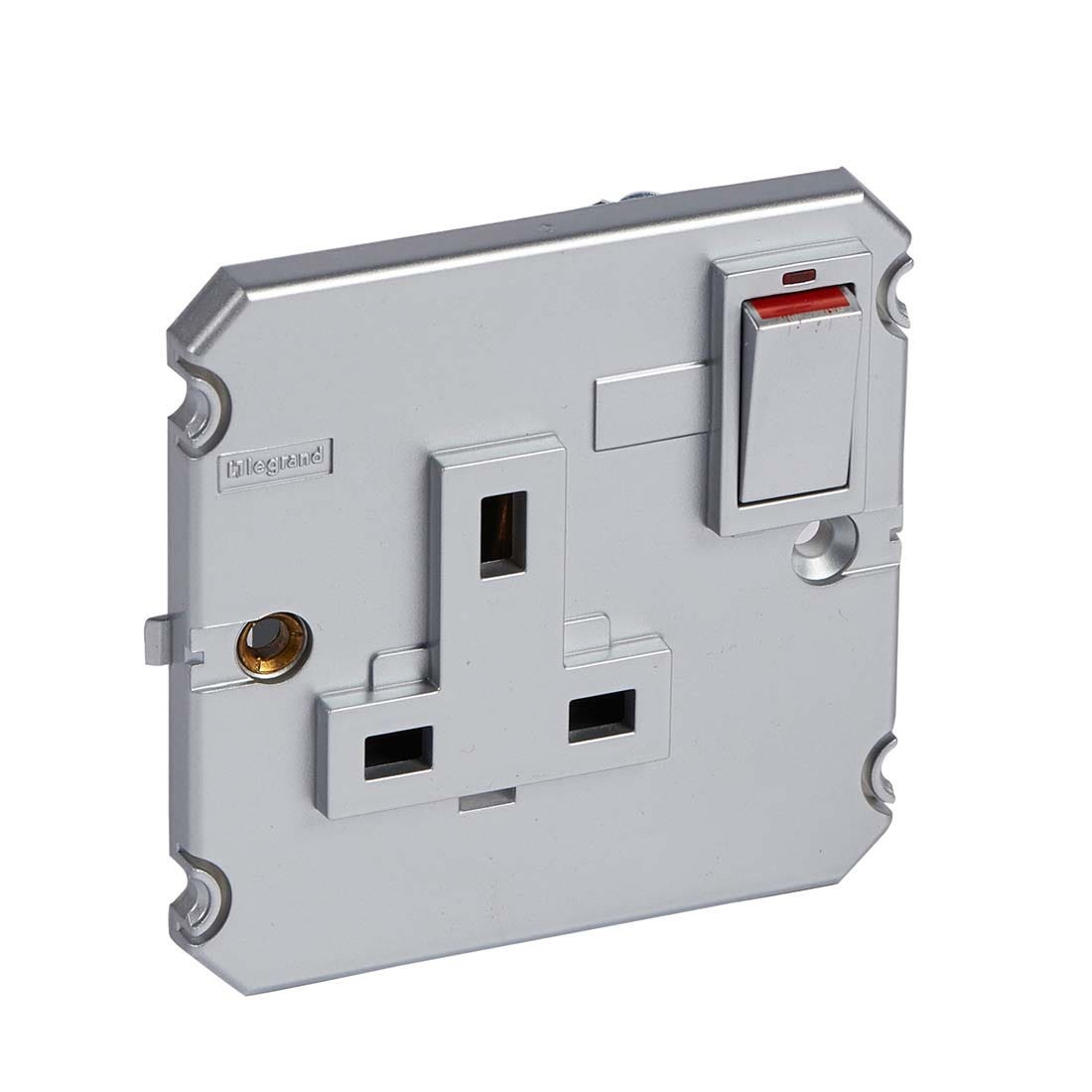LEGRAND - Socket 13A DP 1G w/ Neon, aluminum