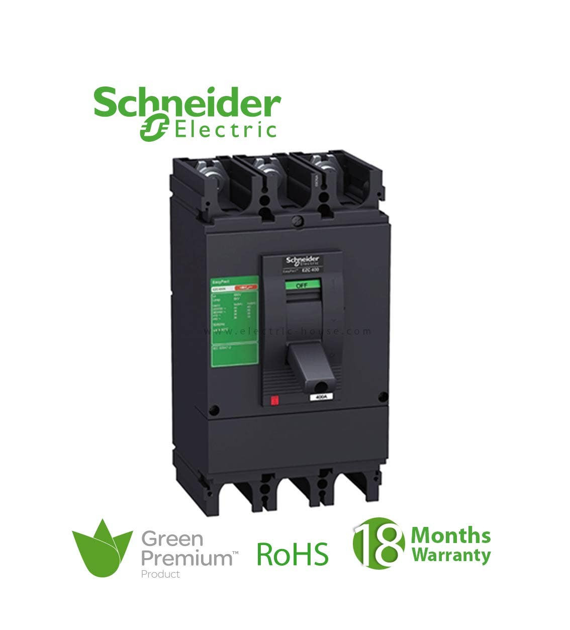 SCHNEIDER - MCCB Breaker, EasyPact EZC100N, 3P, 30A, 18kA 400/415V, TMD Trip Unit
