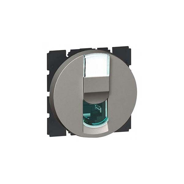 LEGRAND - Data Socket Arteor, RJ45, Cat.6, UTP, Round, 2 Modules, Magnesium