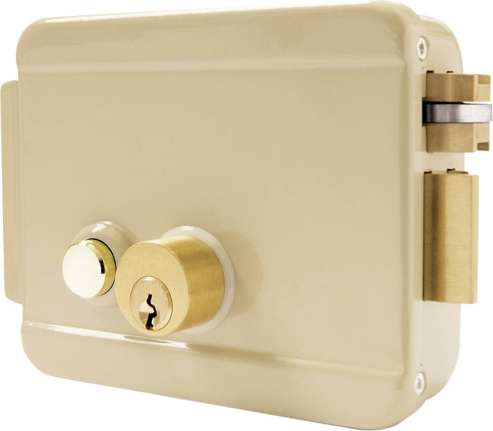 Electric Iron Door Lock | KALE - 60 mm - RIGHT / 5 Keys - BEIGE
