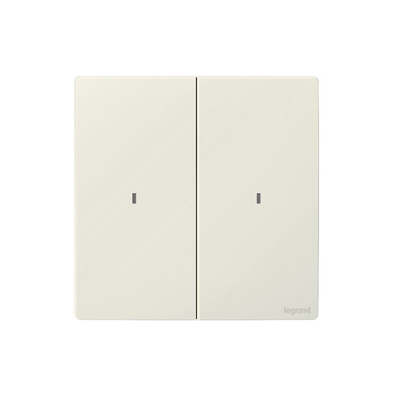 LEGRAND - Wired Light Switch Mallia Senses, 2 Gang with Neutral, Matt White