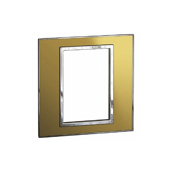 LEGRAND - Plate Arteor, BS, Square, 3 Modules, 1 Gang, Reflective Gold