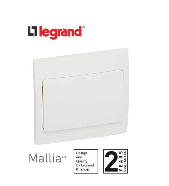 DISCONTINUED LEGRAND - Single Pole Switch Mallia, 1 Gang, 2 Way, 10 AX, 250 V~, White