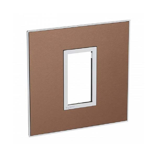 LEGRAND - Plate Arteor, BS, Square, 1 Module, Brushed Metal Pink Champagne