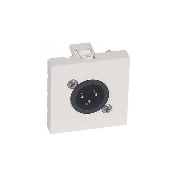 LEGRAND - XLR Socket Arteor, 3 Poles, Male, 2 Modules, White