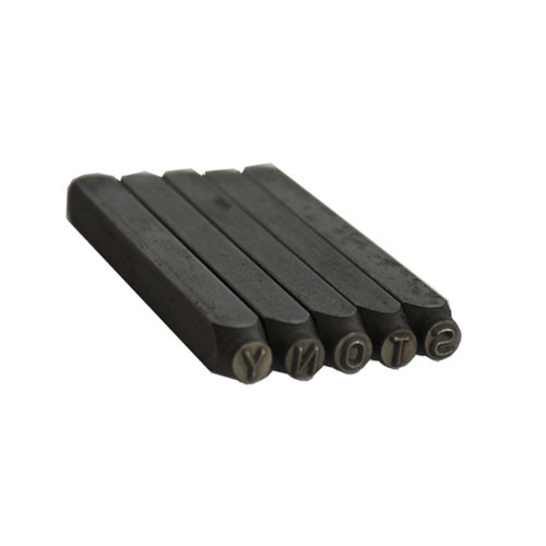 Letter Stamp Set, Gray Steel, Size 8mm 27 Pieces