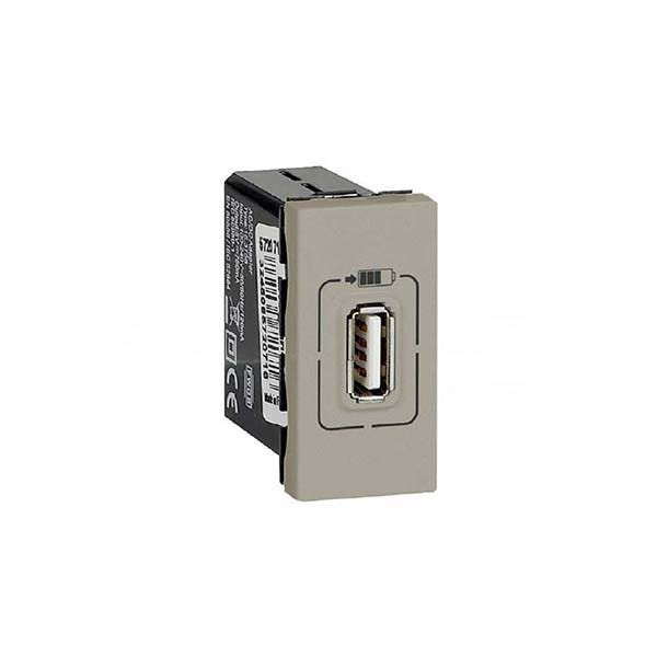 LEGRAND - USB Power Supply Charger Arteor, Single USB Socket, 5V, 1.5A, 1 Module, Champagne