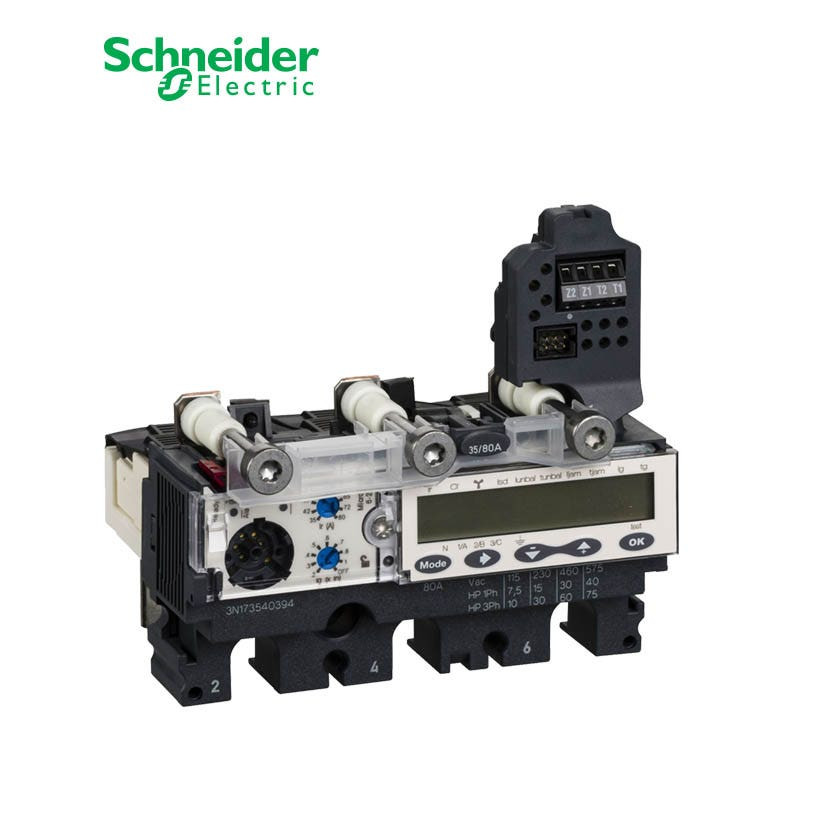 SCHNEIDER - Trip Unit Micrologic 6.2 E-M for ComPact NSX 100/160/250 Circuit Breakers, Electronic, 80A, 3P 3d