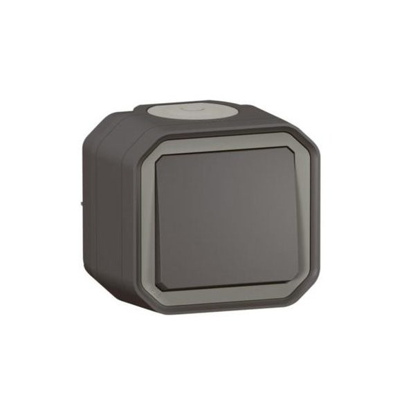LEGRAND - Switch Plexo, IP55, 1 Gang, 2 Way, 10A 250, Surface Mounting, Anthracite