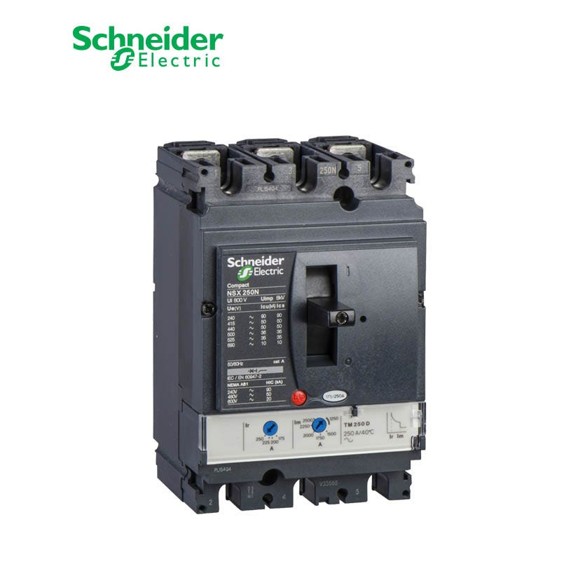 SCHNEIDER - MCCB Breaker, ComPact NSX250H, 3P 3d, 70kA at 415 VAC, TMD Trip Unit 160A