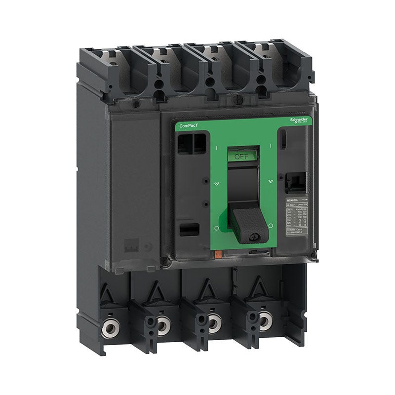 SCHNEIDER - MCCB Breaker Basic Frame, ComPacT NSX630N, 630A, 4P, 50kA at 415VAC 50/60 Hz, w/o Trip Unit