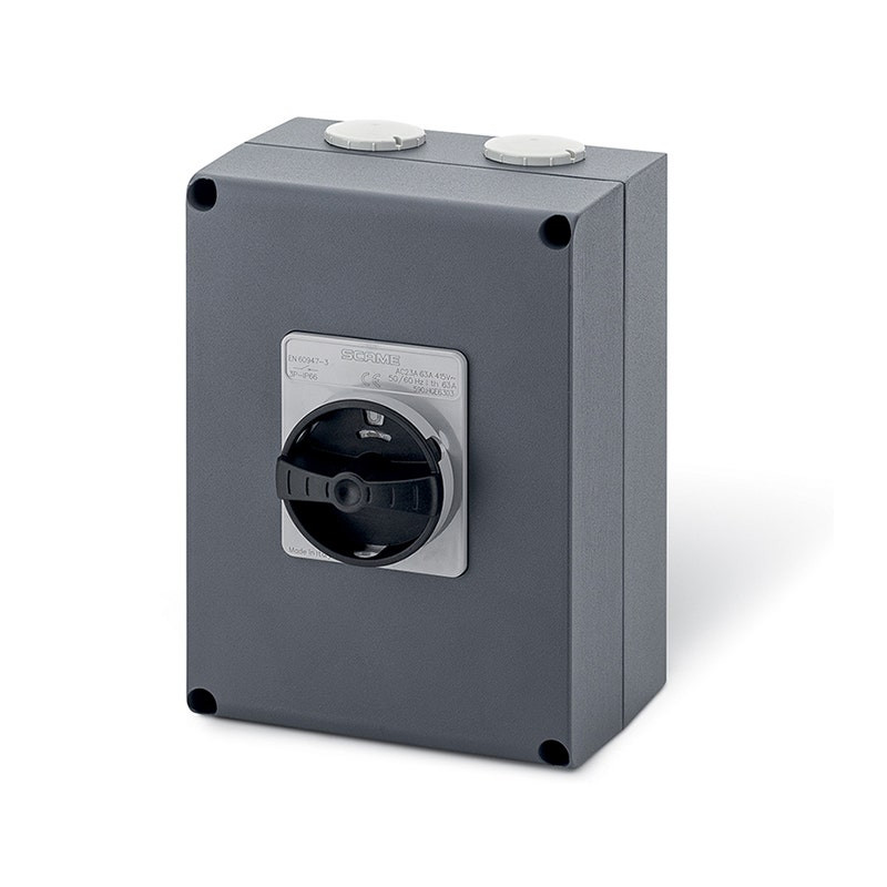 SCAME - Enclosed Switch Disconnector (AC22A), 40A, 8P, IP66, 150x210x107mm, Y3 IK10, General Grey/Black