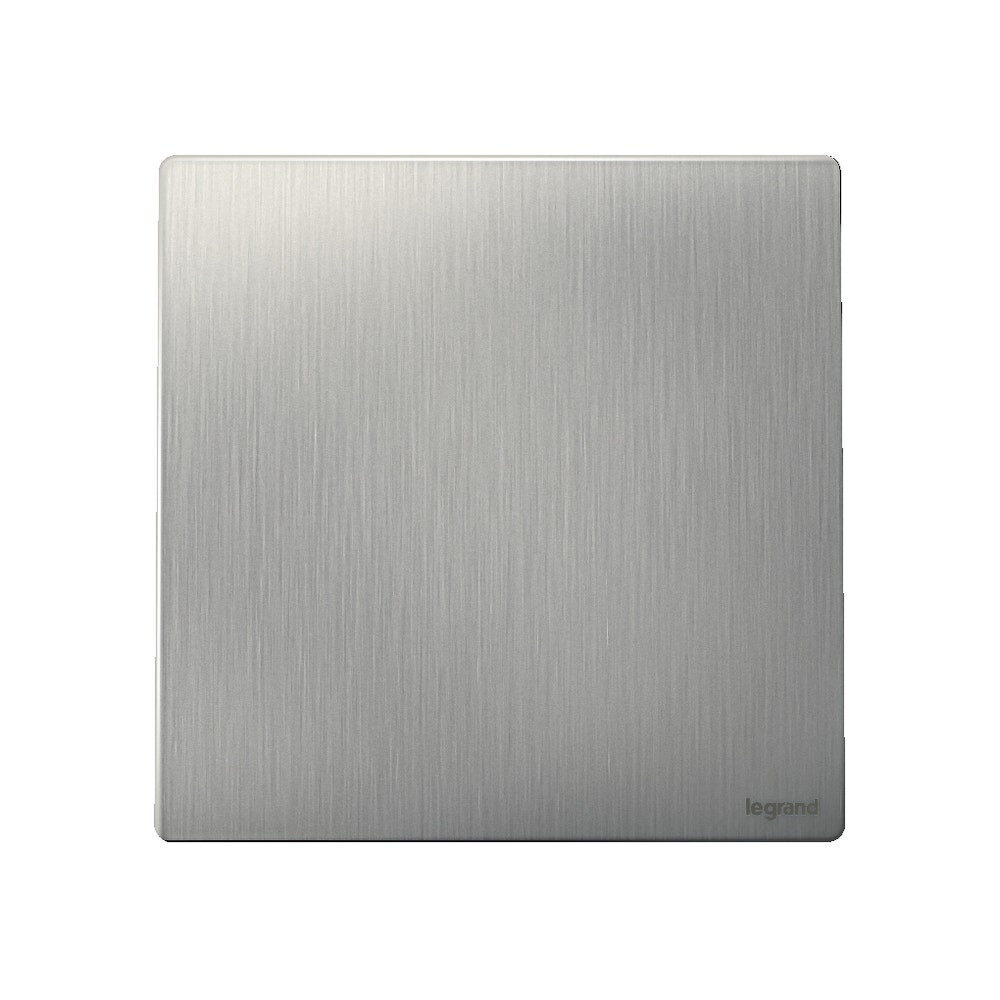 LEGRAND - Push-Button Mallia, N/O Contact (Push to Make), 1 Gang, 10 A, 250 V~, Brushed Aluminium