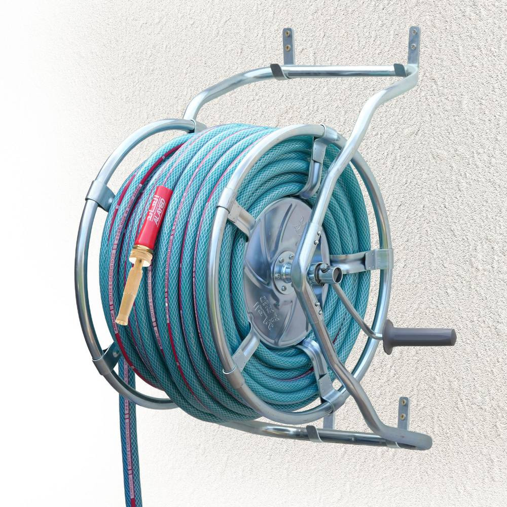 Steel hose reel with Alayed garden hose 1/2" -75 Meter 