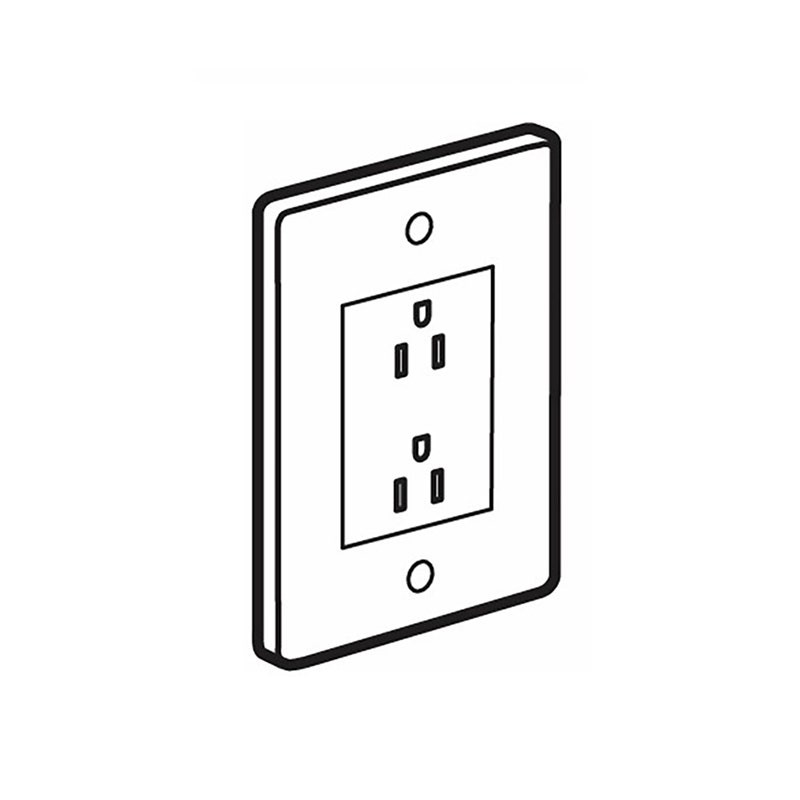 LEGRAND - Socket Outlet Synergy Authentic, US, 2 Gang, Unswitched, 15A, 127V, Polished Stainless Steel