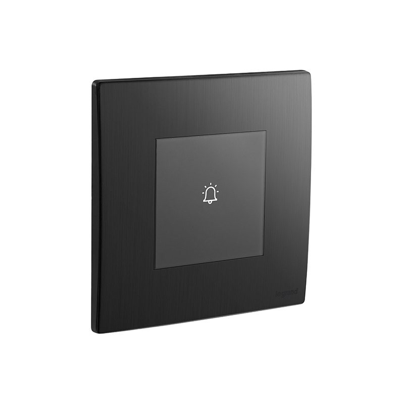 LEGRAND - Touch Bell Push Button Mallia Senses, 1 Gang, 6A, 240V, 200W, Brushed Black
