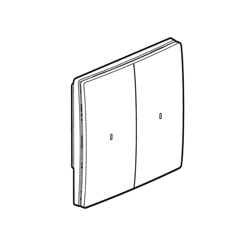 LEGRAND - Wired Light Switch Mallia Senses, 2 Gang with Neutral, Dark Silver