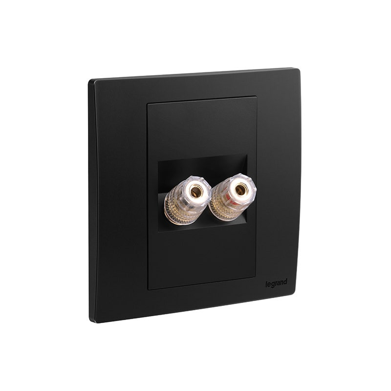 LEGRAND - Single Loudspeaker Socket Outlet Mallia Senses, 1 Gang, Matt Black