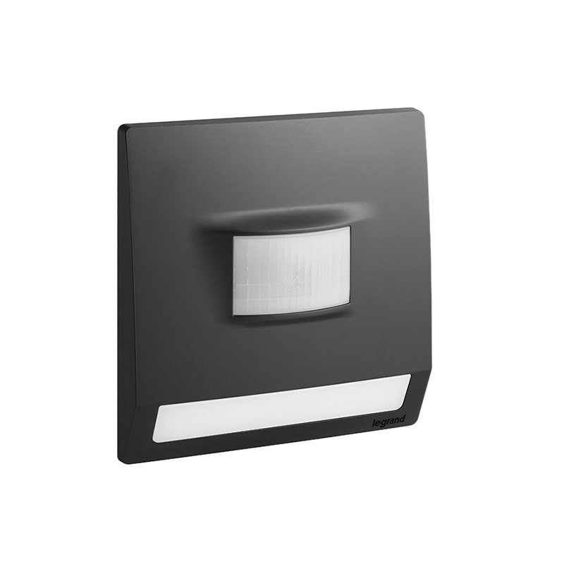 LEGRAND - Step Light with Motion Detector Mallia Senses, 1 Gang, 100-250V, 230V, Matt Black