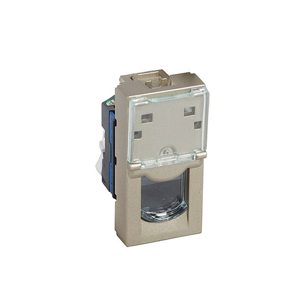 LEGRAND - Data Socket Arteor, RJ45, Cat.6, UTP, Square, 1 Module, Champagne