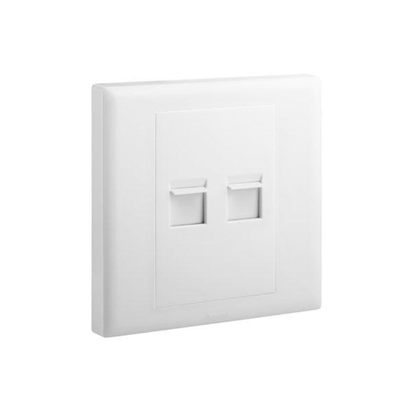 LEGRAND - Data Socket Eloe, Double Keystone Adaptor, 1 Gang, White