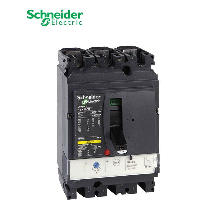 SCHNEIDER - MCCB Breaker, ComPact NSX100B, 3P 3d, TMD Trip Unit 50A, 25kA at 415 VAC