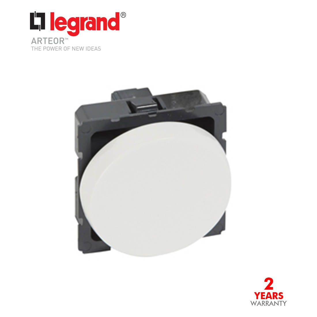 LEGRAND - 2-Way Switch Arteor, 10 AX 250 V~, Round, 2 Modules, White