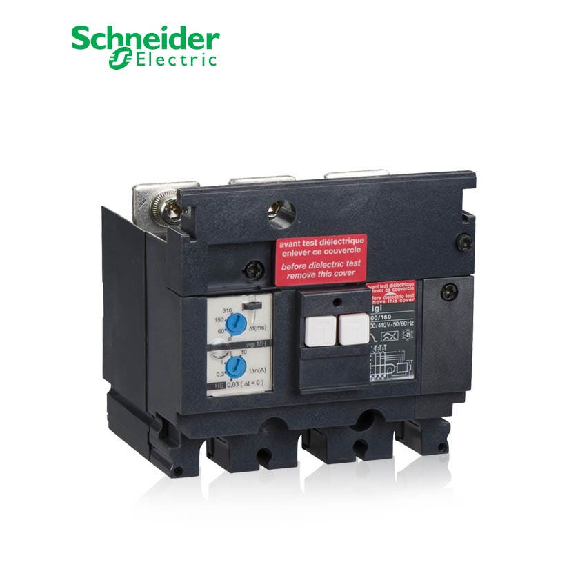 SCHNEIDER - Earth-Leakage add-on Protection Module, Compact NSX 100/160, MH Type, 200 VAC To 440 VAC, 30mA to 10A, 3P