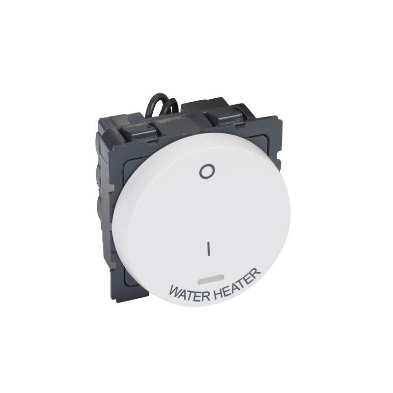 LEGRAND - 1-Way Double Pole Switch Arteor- Ind.+Water Heater Mark.-20 AX-Round-2 Modules-White